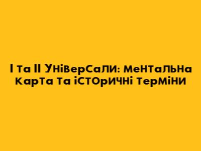 І та ІІ Універсали: ментальна карта та історичні терміни
