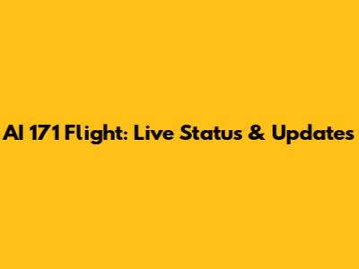 AI 171 Flight: Live Status & Updates