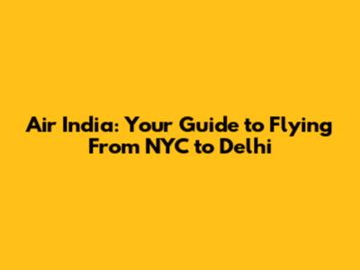 Air India: Your Guide to Flying From NYC to Delhi