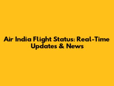 Air India Flight Status: Real-Time Updates & News