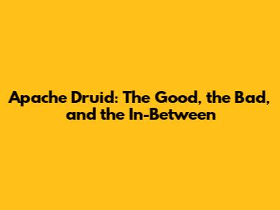 Apache Druid: The Good, the Bad, and the In-Between