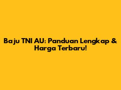 Baju TNI AU: Panduan Lengkap & Harga Terbaru!
