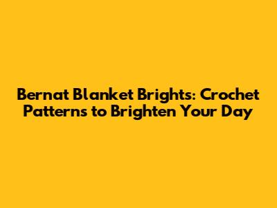 Bernat Blanket Brights: Crochet Patterns to Brighten Your Day