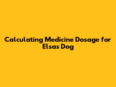 Calculating Medicine Dosage for Elsa's Dog