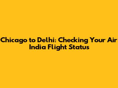 Chicago to Delhi: Checking Your Air India Flight Status
