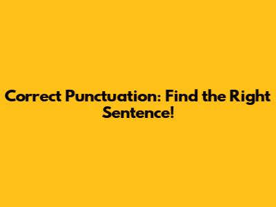 Correct Punctuation: Find the Right Sentence!