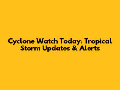 Cyclone Watch Today: Tropical Storm Updates & Alerts