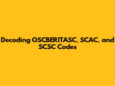Decoding OSCBERITASC, SCAC, and SCSC Codes