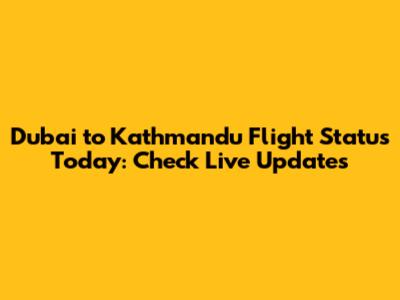 Dubai to Kathmandu Flight Status Today: Check Live Updates