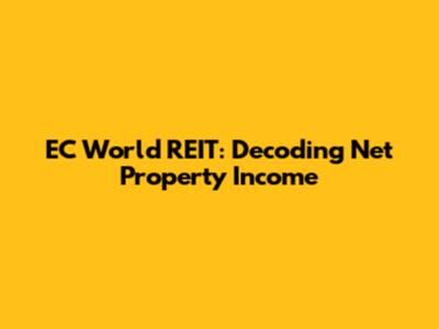 EC World REIT: Decoding Net Property Income