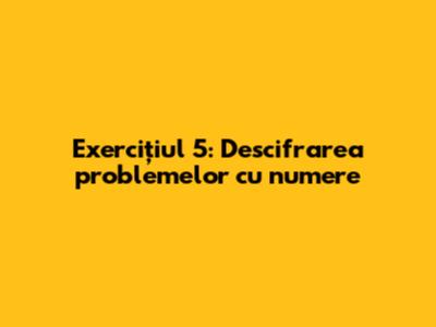 Exercițiul 5: Descifrarea problemelor cu numere