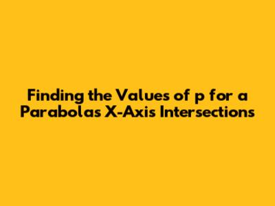 Finding the Values of 'p' for a Parabola's X-Axis Intersections