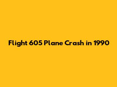 Flight 605 Plane Crash in 1990