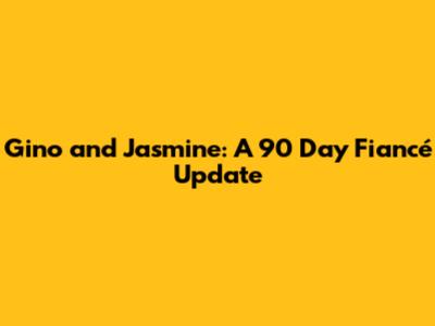 Gino and Jasmine: A 90 Day Fiancé Update