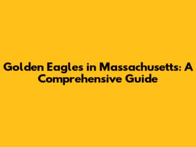 Golden Eagles in Massachusetts: A Comprehensive Guide
