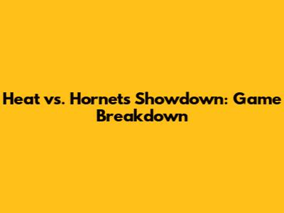 Heat vs. Hornets Showdown: Game Breakdown