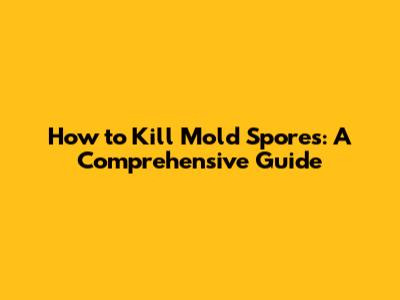 How to Kill Mold Spores: A Comprehensive Guide
