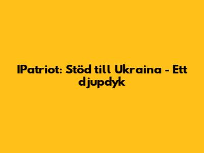 IPatriot: Stöd till Ukraina - Ett djupdyk