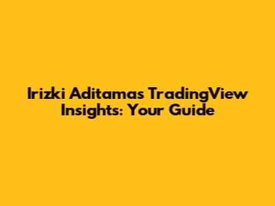 Irizki Aditama's TradingView Insights: Your Guide