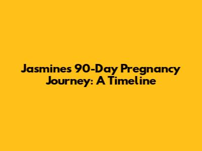 Jasmine's 90-Day Pregnancy Journey: A Timeline