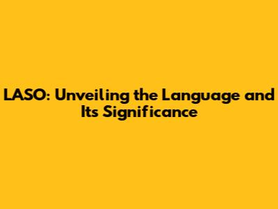 LASO: Unveiling the Language and Its Significance