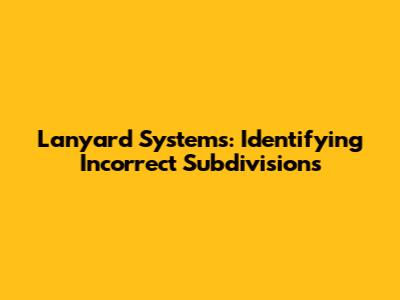 Lanyard Systems: Identifying Incorrect Subdivisions
