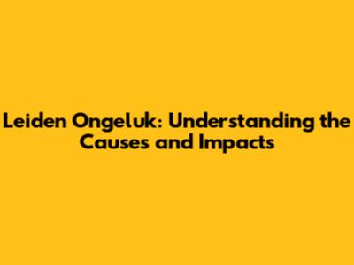 Leiden Ongeluk: Understanding the Causes and Impacts