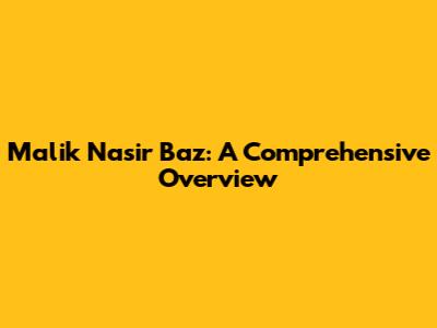 Malik Nasir Baz: A Comprehensive Overview