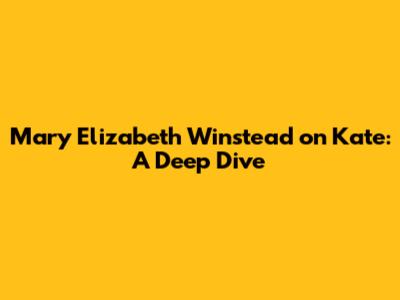 Mary Elizabeth Winstead on 'Kate': A Deep Dive