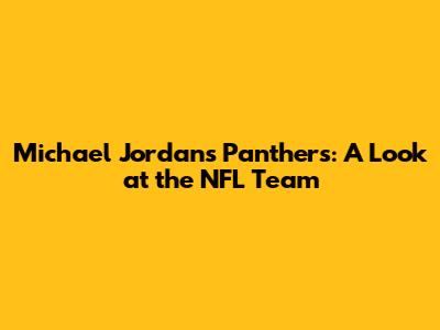 Michael Jordan's Panthers: A Look at the NFL Team