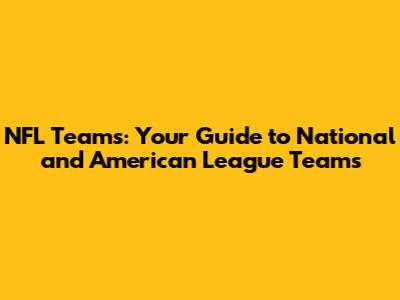 NFL Teams: Your Guide to National and American League Teams
