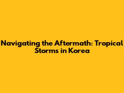 Navigating the Aftermath: Tropical Storms in Korea