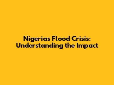Nigeria's Flood Crisis: Understanding the Impact