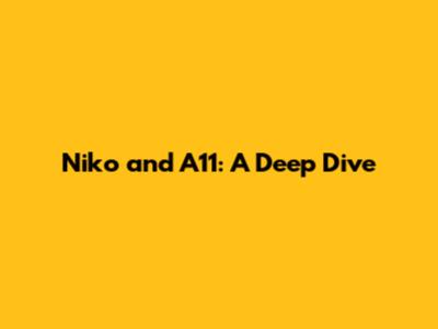 Niko and A11: A Deep Dive
