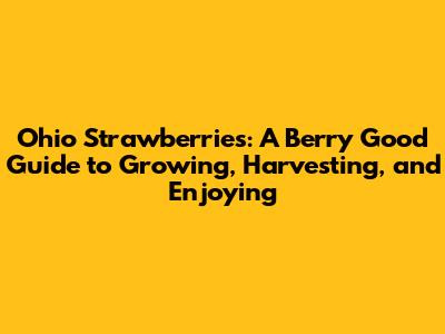Ohio Strawberries: A Berry Good Guide to Growing, Harvesting, and Enjoying