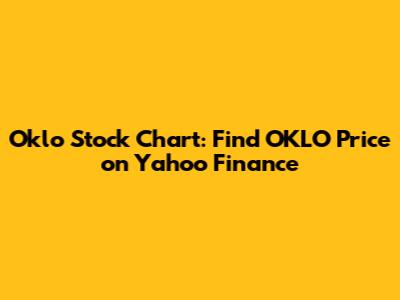 Oklo Stock Chart: Find OKLO Price on Yahoo Finance