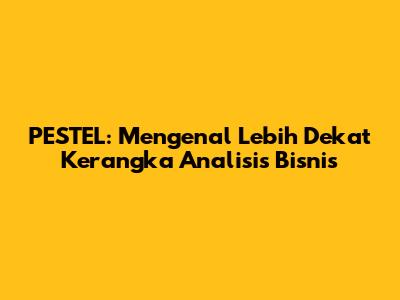 PESTEL: Mengenal Lebih Dekat Kerangka Analisis Bisnis