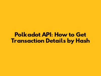 Polkadot API: How to Get Transaction Details by Hash