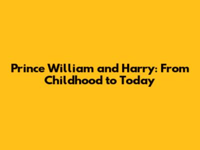 Prince William and Harry: From Childhood to Today