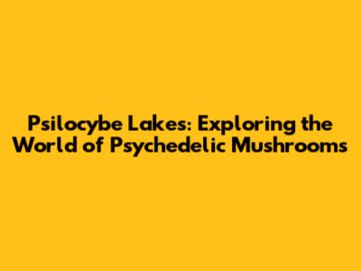Psilocybe Lakes: Exploring the World of Psychedelic Mushrooms