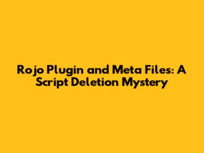 Rojo Plugin and Meta Files: A Script Deletion Mystery