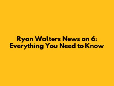 Ryan Walters News on 6: Everything You Need to Know