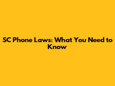 SC Phone Laws: What You Need to Know