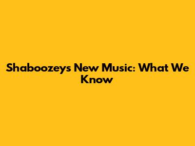 Shaboozey's New Music: What We Know