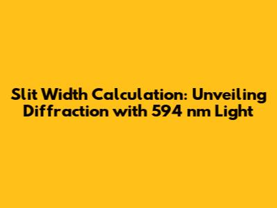 Slit Width Calculation: Unveiling Diffraction with 594 nm Light