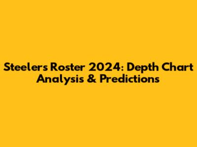 Steelers Roster 2024: Depth Chart Analysis & Predictions