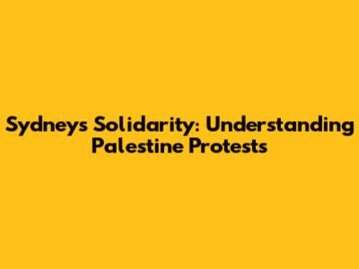 Sydney's Solidarity: Understanding Palestine Protests