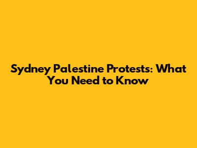 Sydney Palestine Protests: What You Need to Know