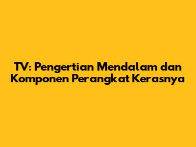 TV: Pengertian Mendalam dan Komponen Perangkat Kerasnya