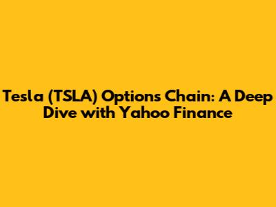 Tesla (TSLA) Options Chain: A Deep Dive with Yahoo Finance